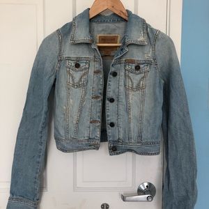 Light wash cropped denim jacket